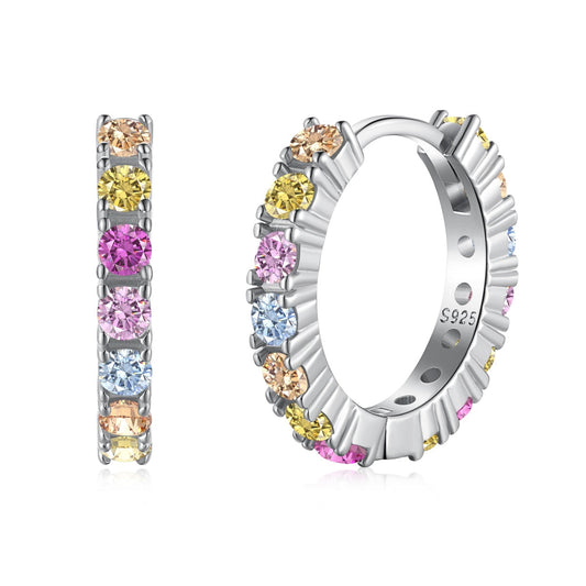 [Lumina Jewelry]Radiant Colorful Round Cut Earrings