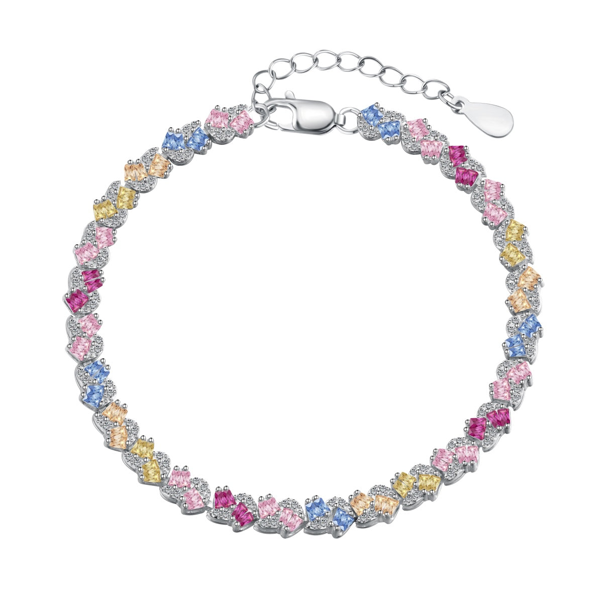 [Lumina Jewelry]Ornate Colorful Flower Shape Party Bracelet