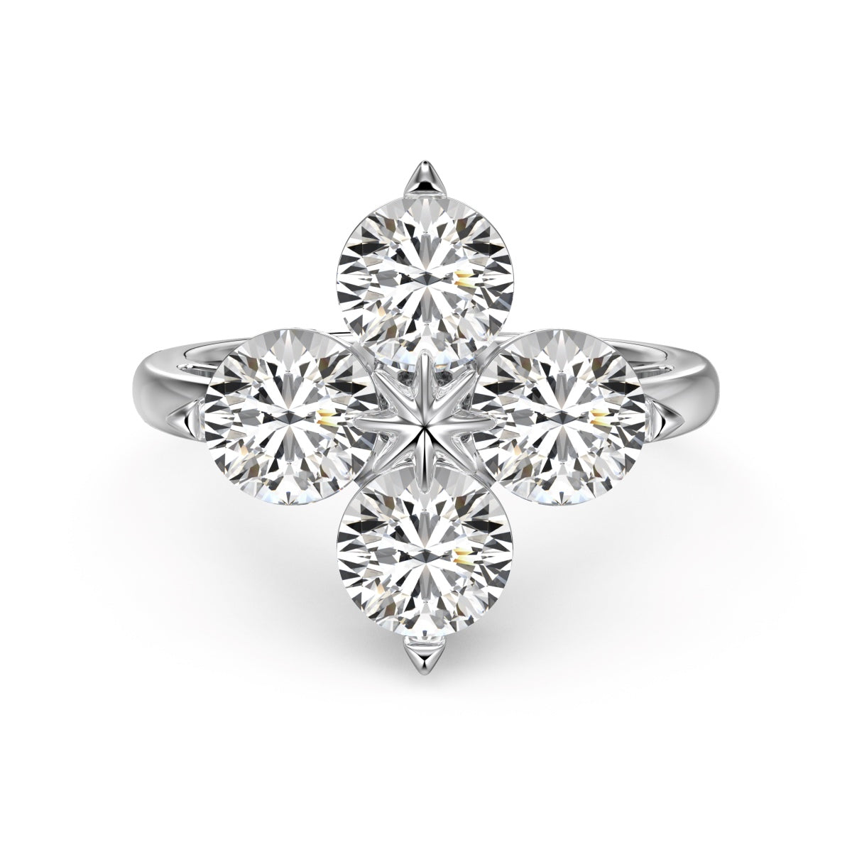 [Lumina Jewelry]Four-Leaf Clover Eight-Pointed Star Ring