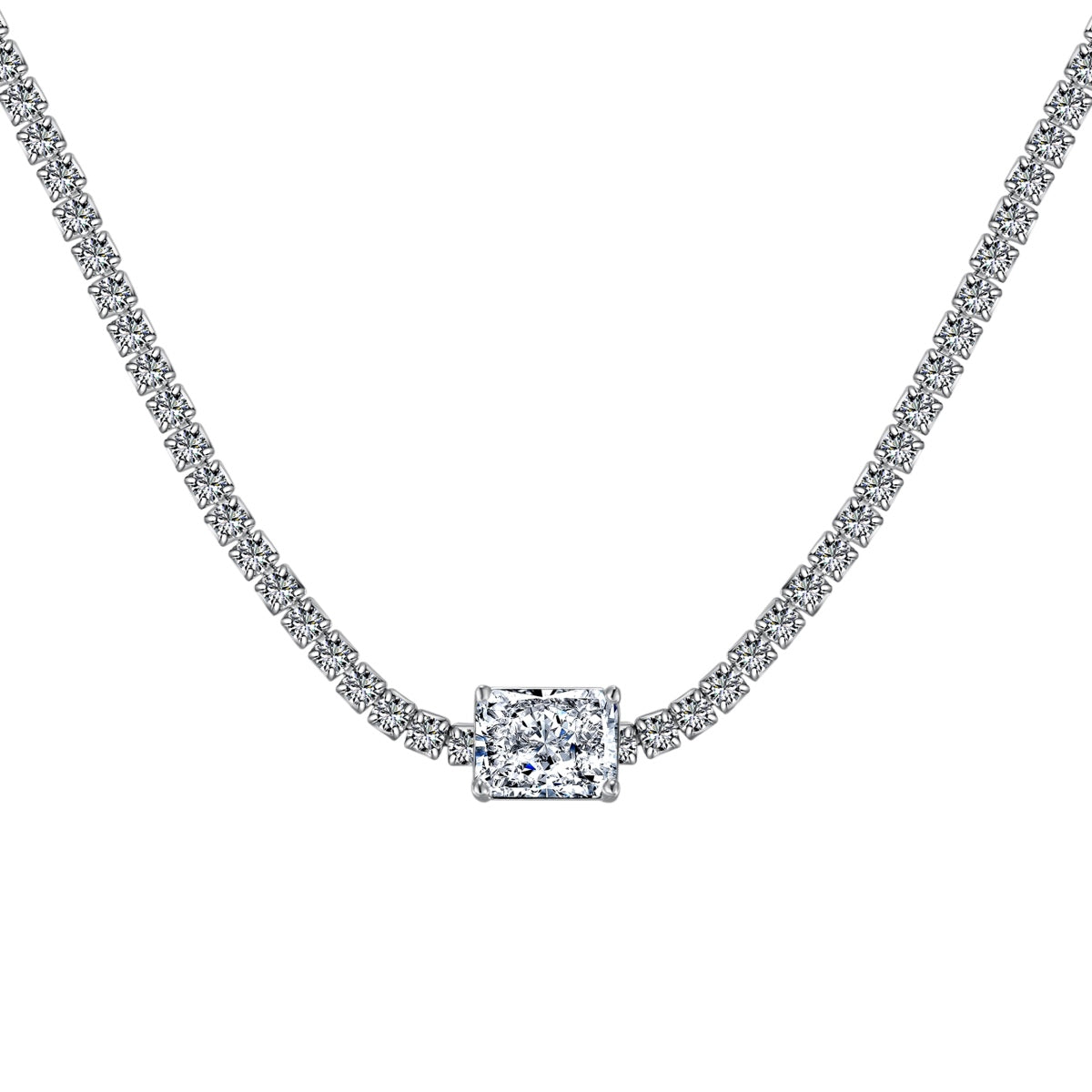 [Lumina Jewelry]2.0 carat Ornate Emerald Cut Necklace