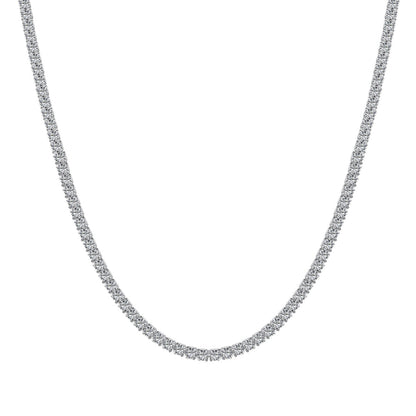 [Lumina Jewelry]Delicate Round Shape Tennis Necklace