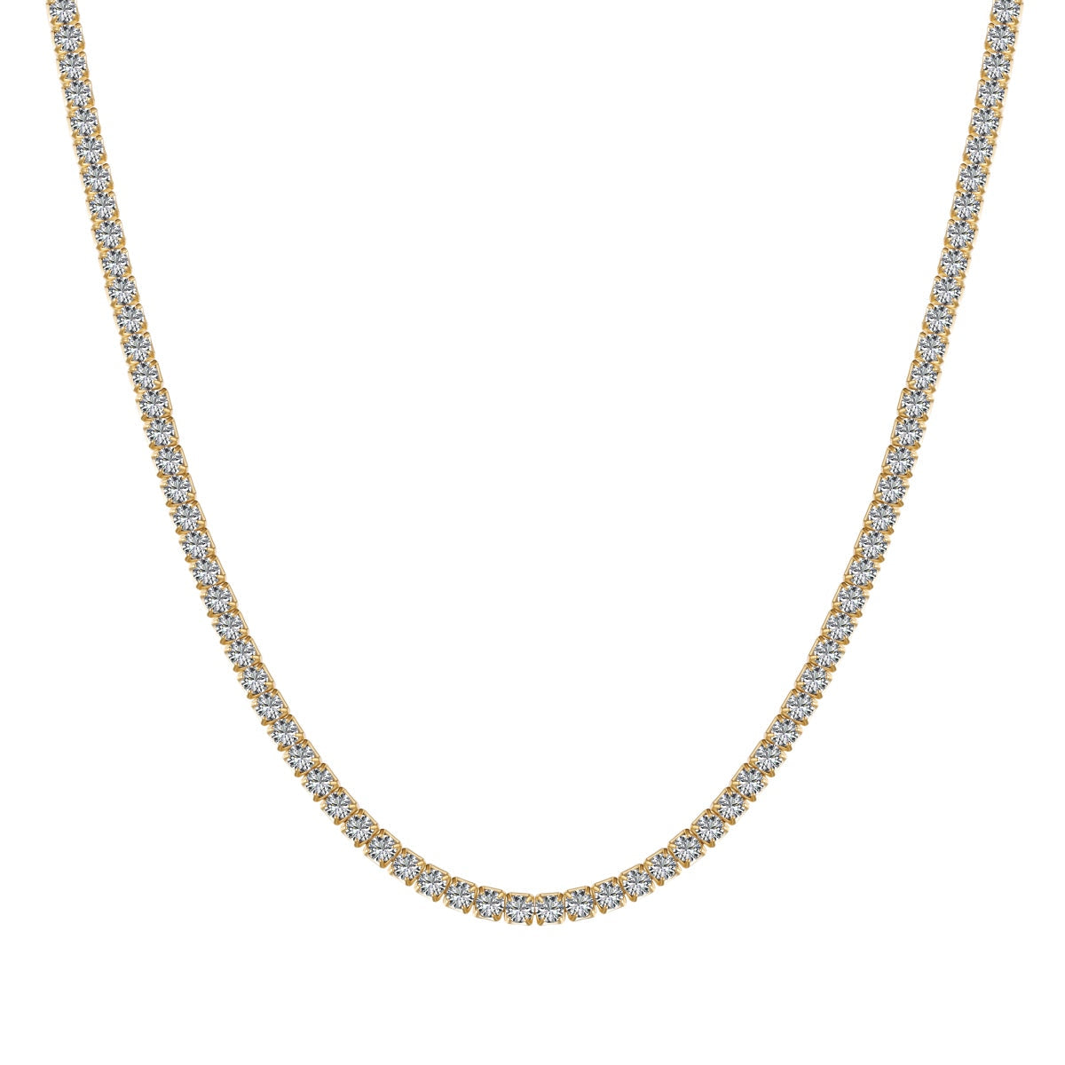 [Lumina Jewelry]Delicate Round Shape Tennis Necklace
