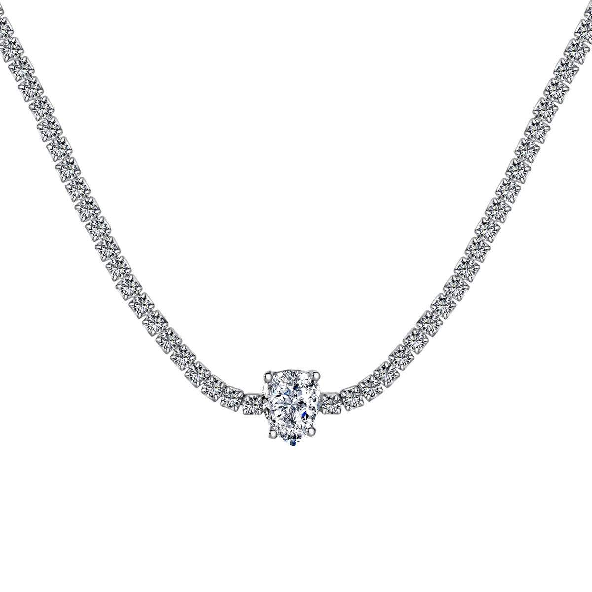 [Lumina Jewelry]1.0 carat Unique Pear Cut Tennis Necklace