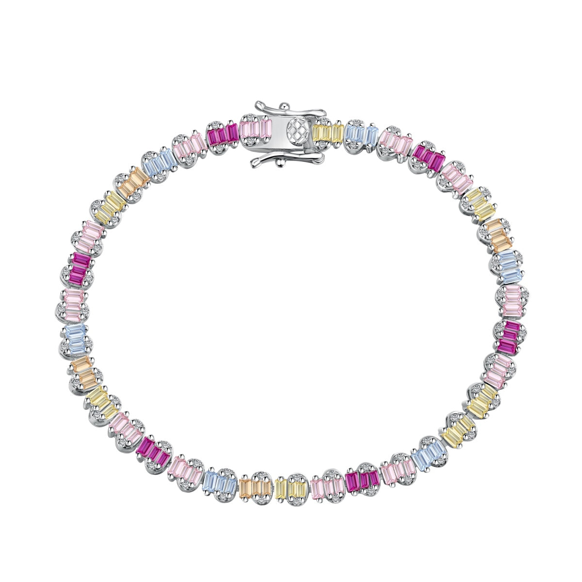 [Lumina Jewelry]Delicate Colorful Emerald Cut Party Bracelet