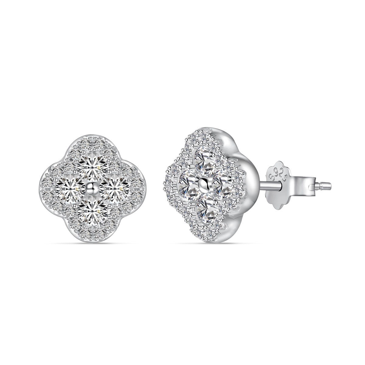 [Lumina Jewelry]Four-Leaf Clover Flower Shaped Earrings
