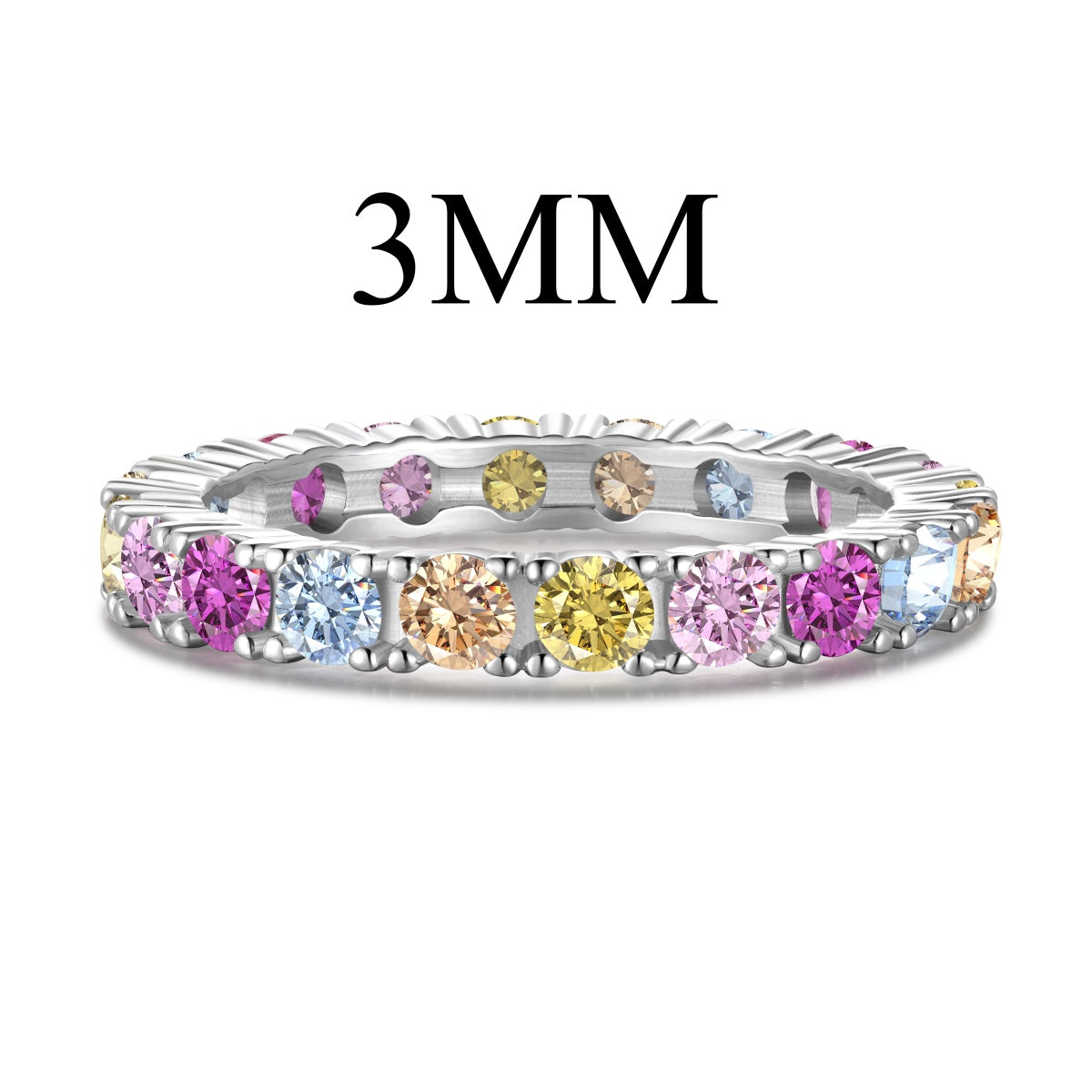 [Lumina Jewelry]Dazzling Lustrous Round Cut Tennis Ring