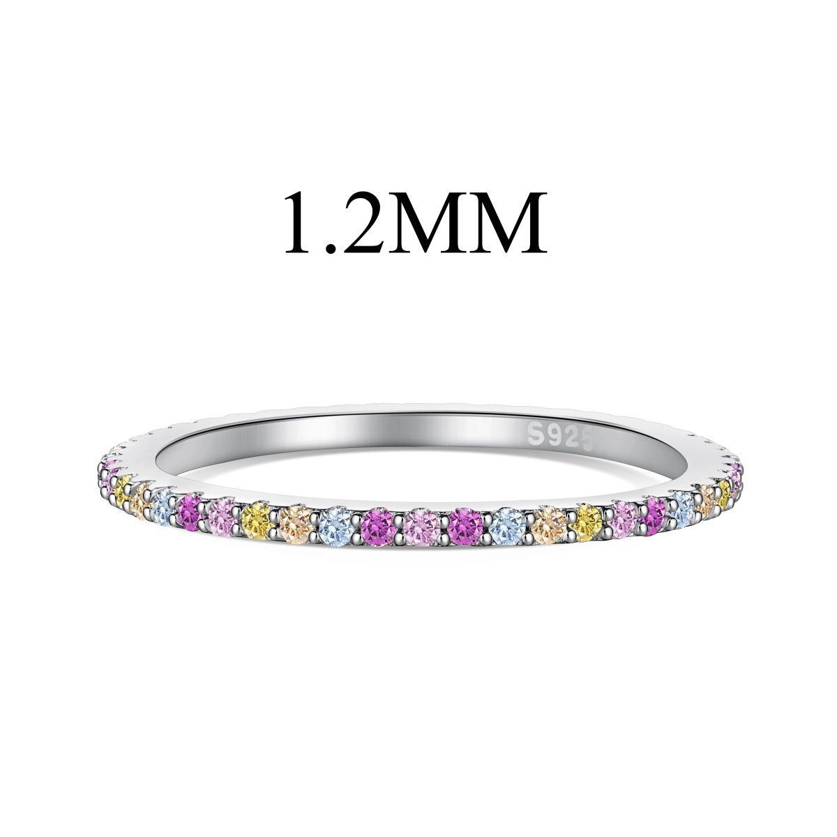 [Lumina Jewelry]Ornate Colorful Round Cut Tennis Ring