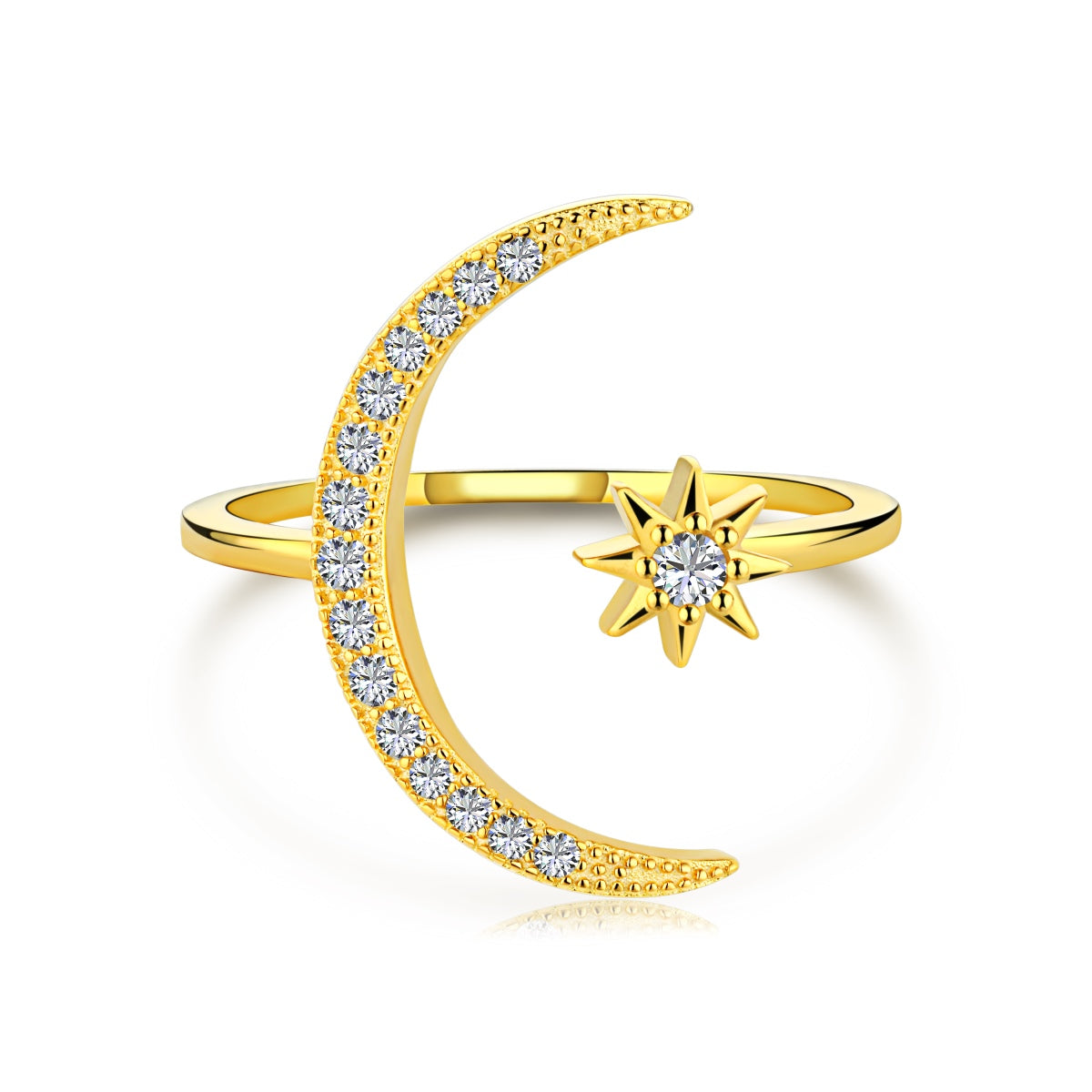 [Lumina Jewelry]Eternity Moon & Star Ring