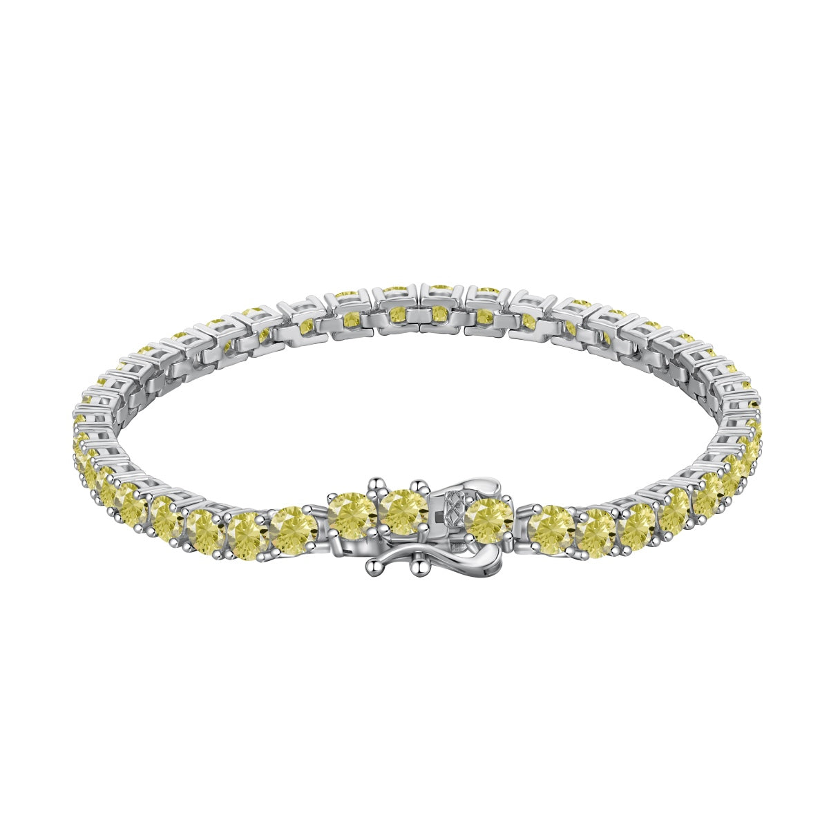[Lumina Jewelry]Ornate Dazzling Round Cut Tennis Bracelet