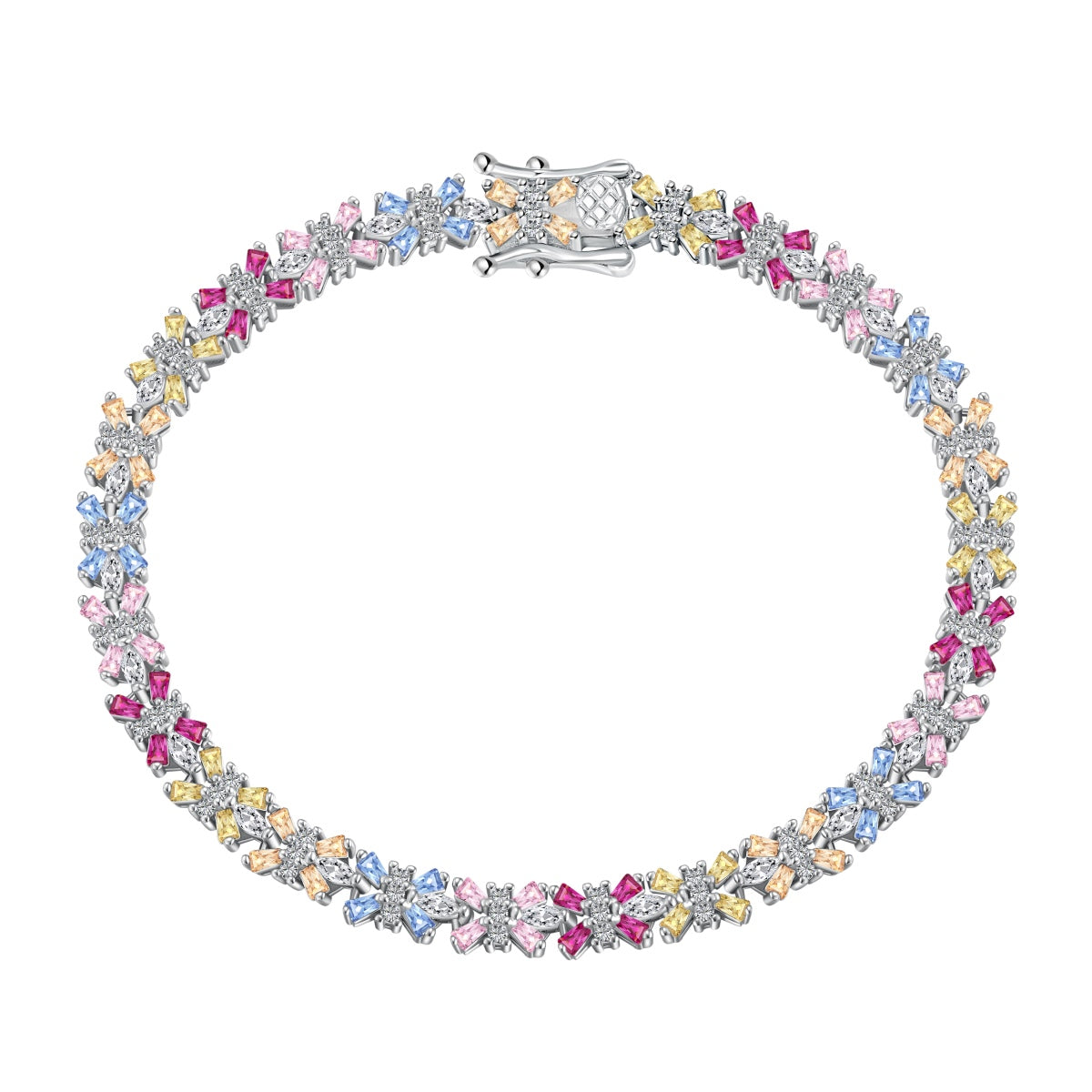 [Lumina Jewelry]Radiant Colorful Emerald Cut Party Bracelet