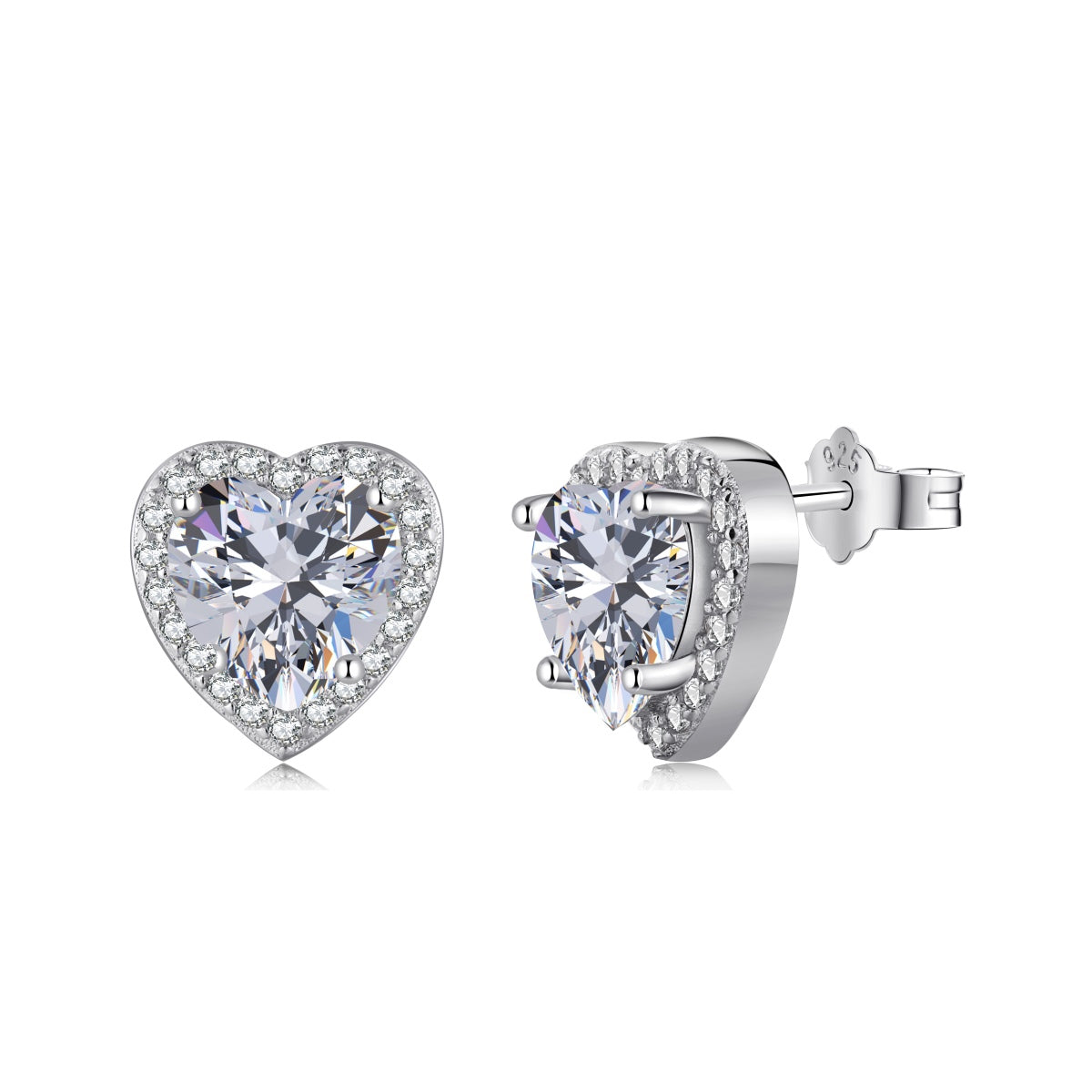 [Lumina Jewelry]Sparkling Heart Shape Lover Earrings