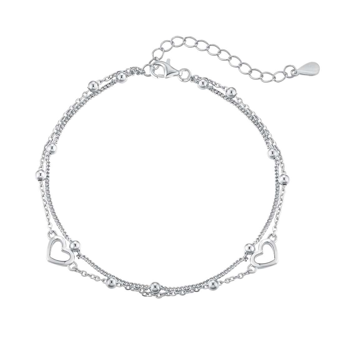 [Lumina Jewelry]Dainty Double Layer Love Heart Bracelet