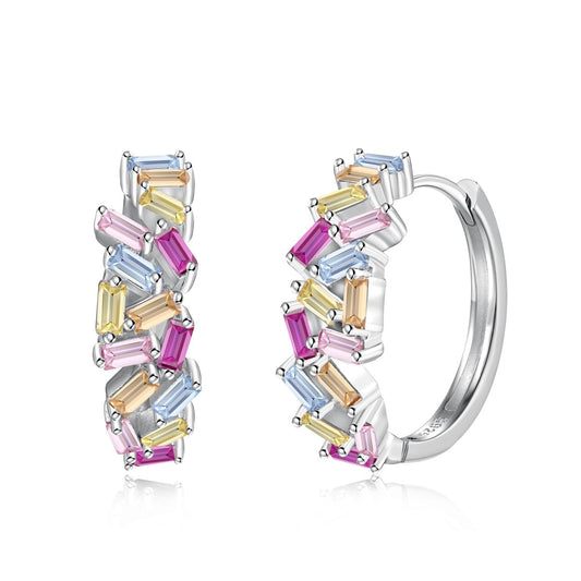 [Lumina Jewelry]Dazzling Colorful Emerald Cut Daily Earrings