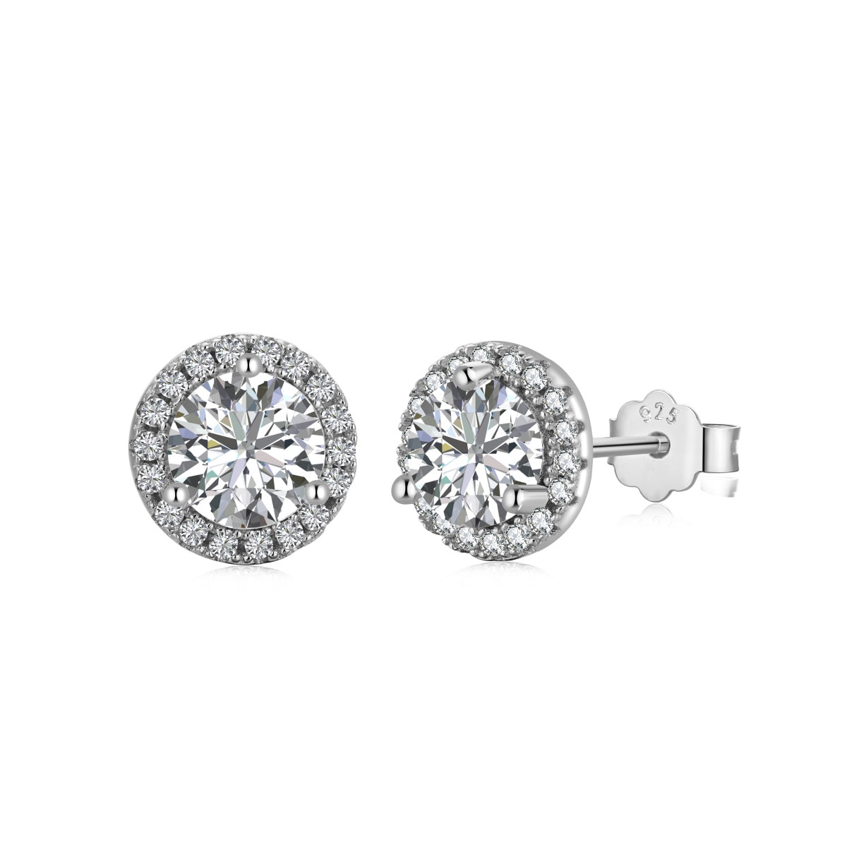 [Lumina Jewelry]Classic Princess Round Shape Earrings