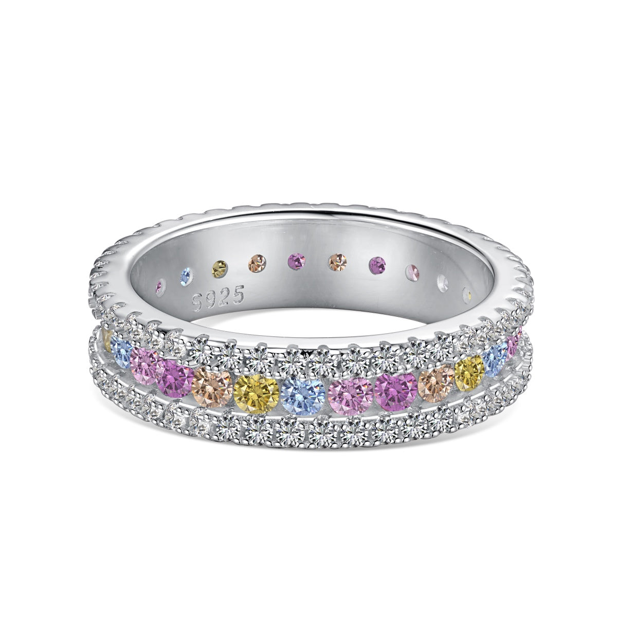 [Lumina Jewelry]Delicate Colorful Round Cut Daily Ring