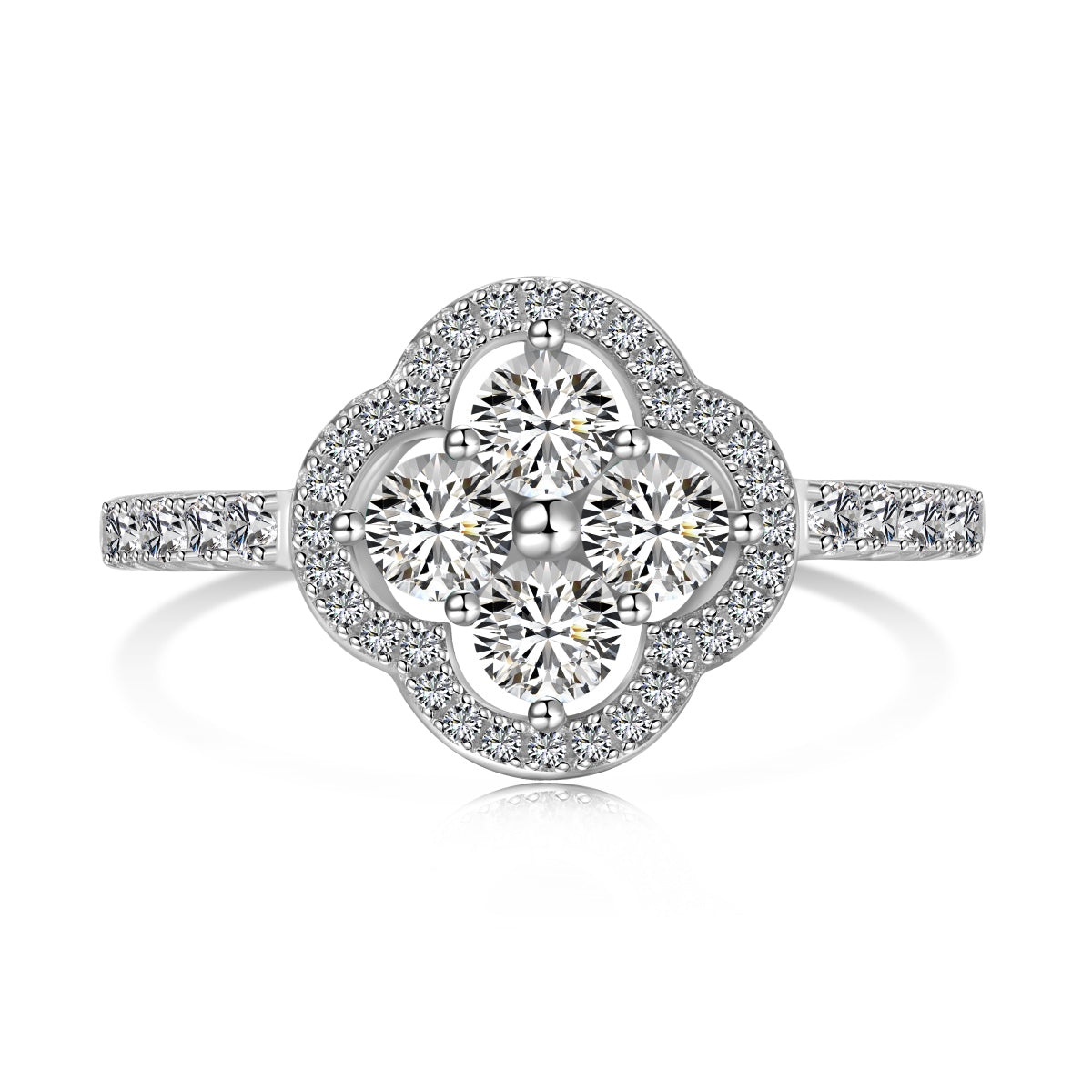 [Lumina Jewelry]Four Leaf Clover Flower Design Ring