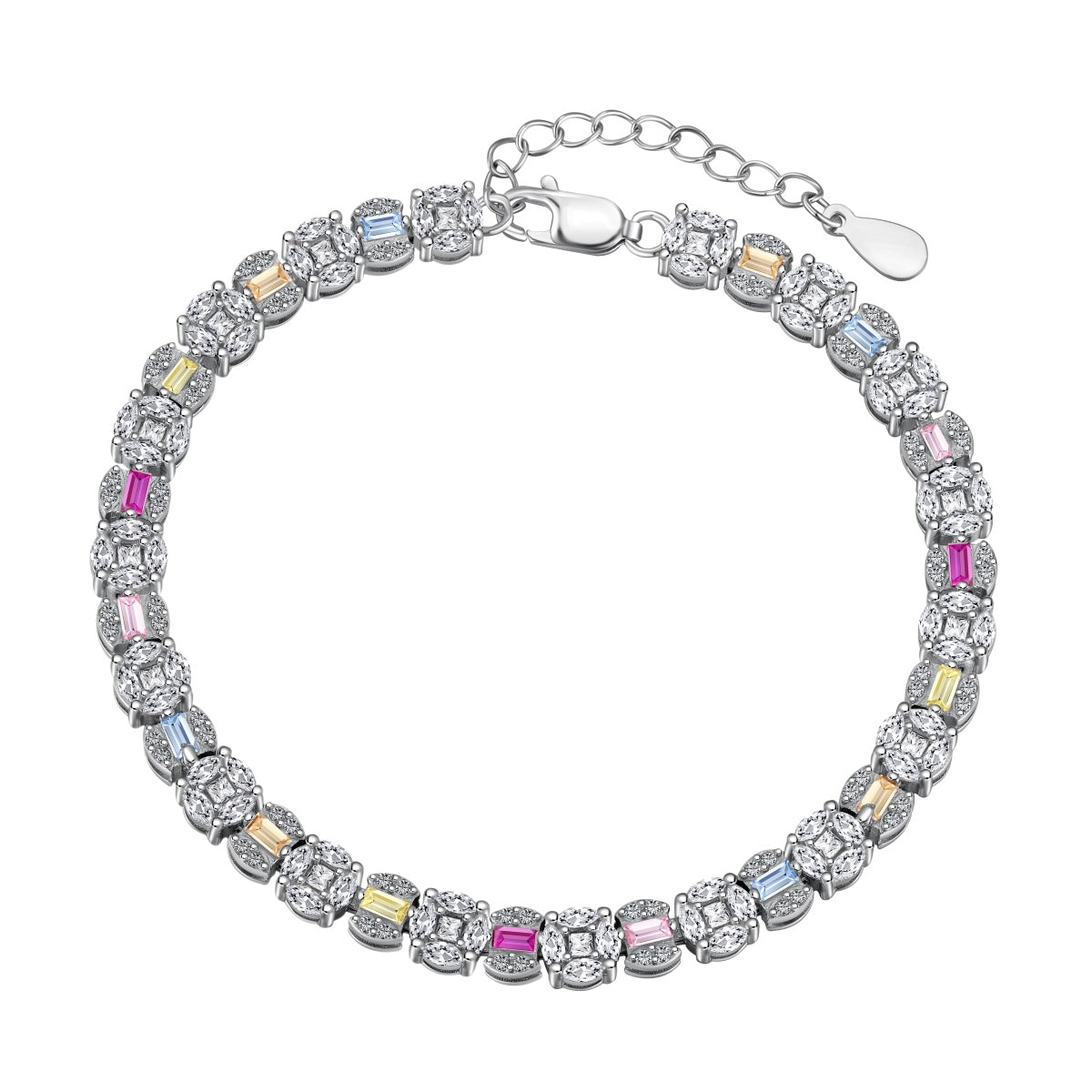 [Lumina Jewelry]Dazzling Radiant Multi Cut Daily Bracelet