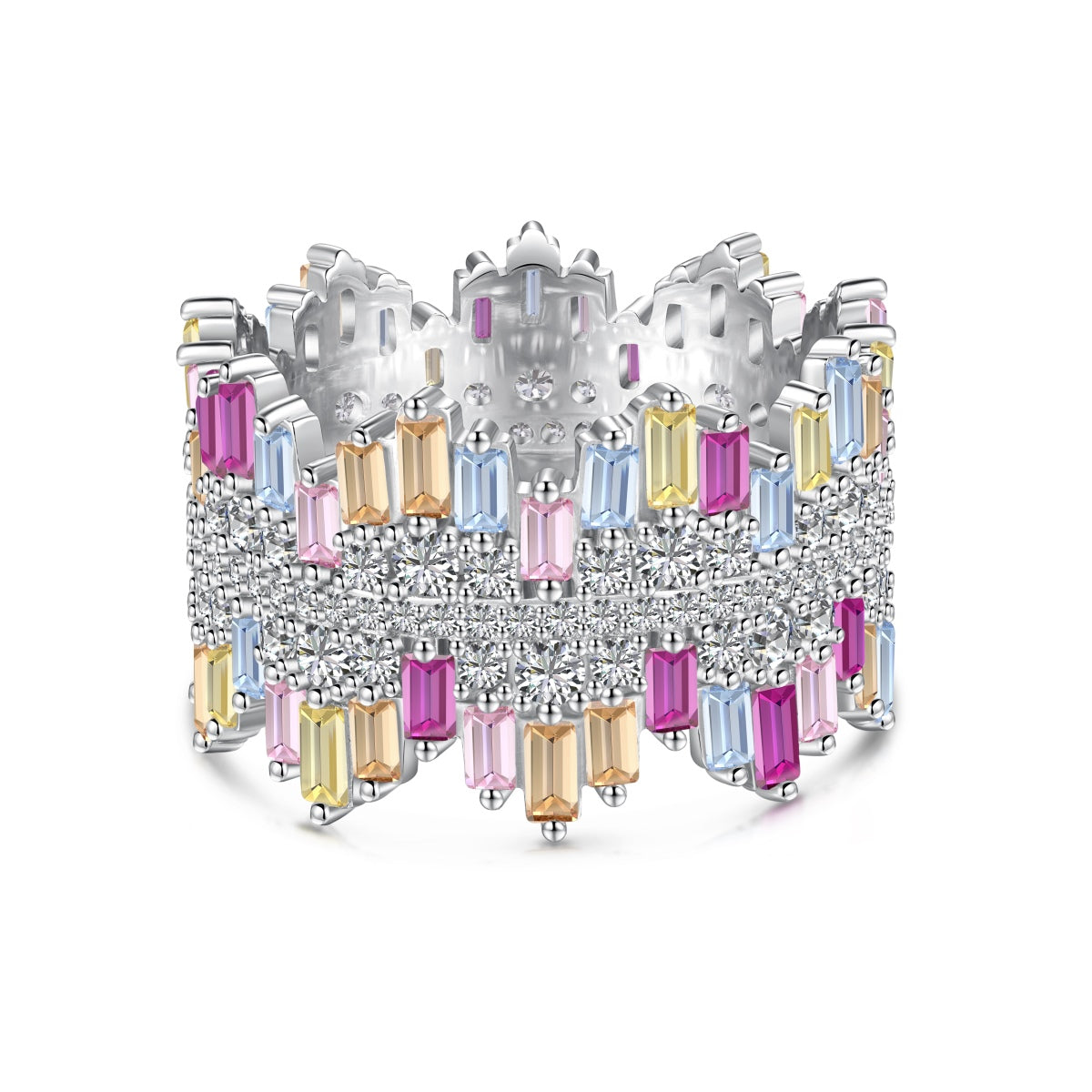 [Lumina Jewelry]Luxurious Colorful Radiant Cut Daily Ring
