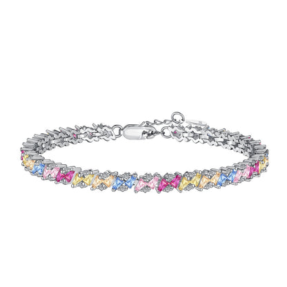 [Lumina Jewelry]Ornate Sparkling Multi Cut Party Bracelet