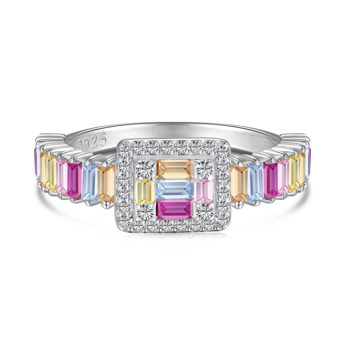 [Lumina Jewelry]Exquisite Colorful Radiant Cut Party Ring