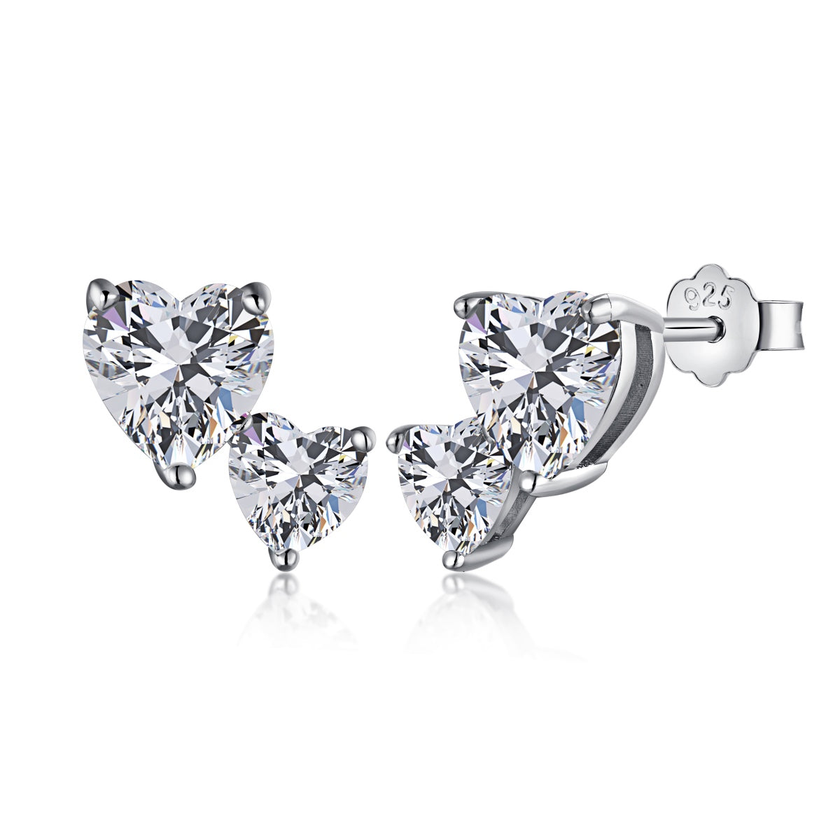 [Lumina Jewelry]Double Heart-Shape Classic Princess Style Earrings