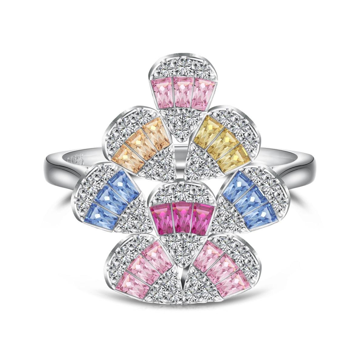[Lumina Jewelry]Sparkling Colorful Water Drop Shape Daily Ring