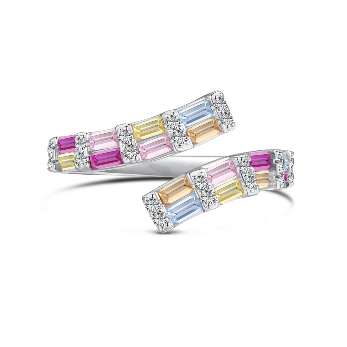 [Lumina Jewelry]Charming Colorful Radiant Cut Adjustable Daily Ring