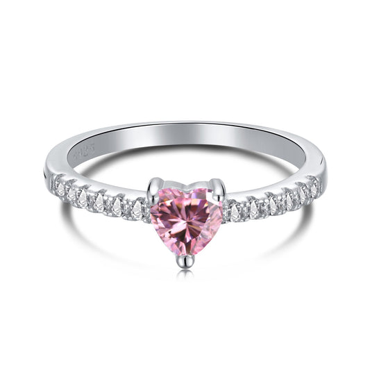 [Lumina Jewelry]0.5 Carat CaratEternity Charming Heart Shape Lover Ring