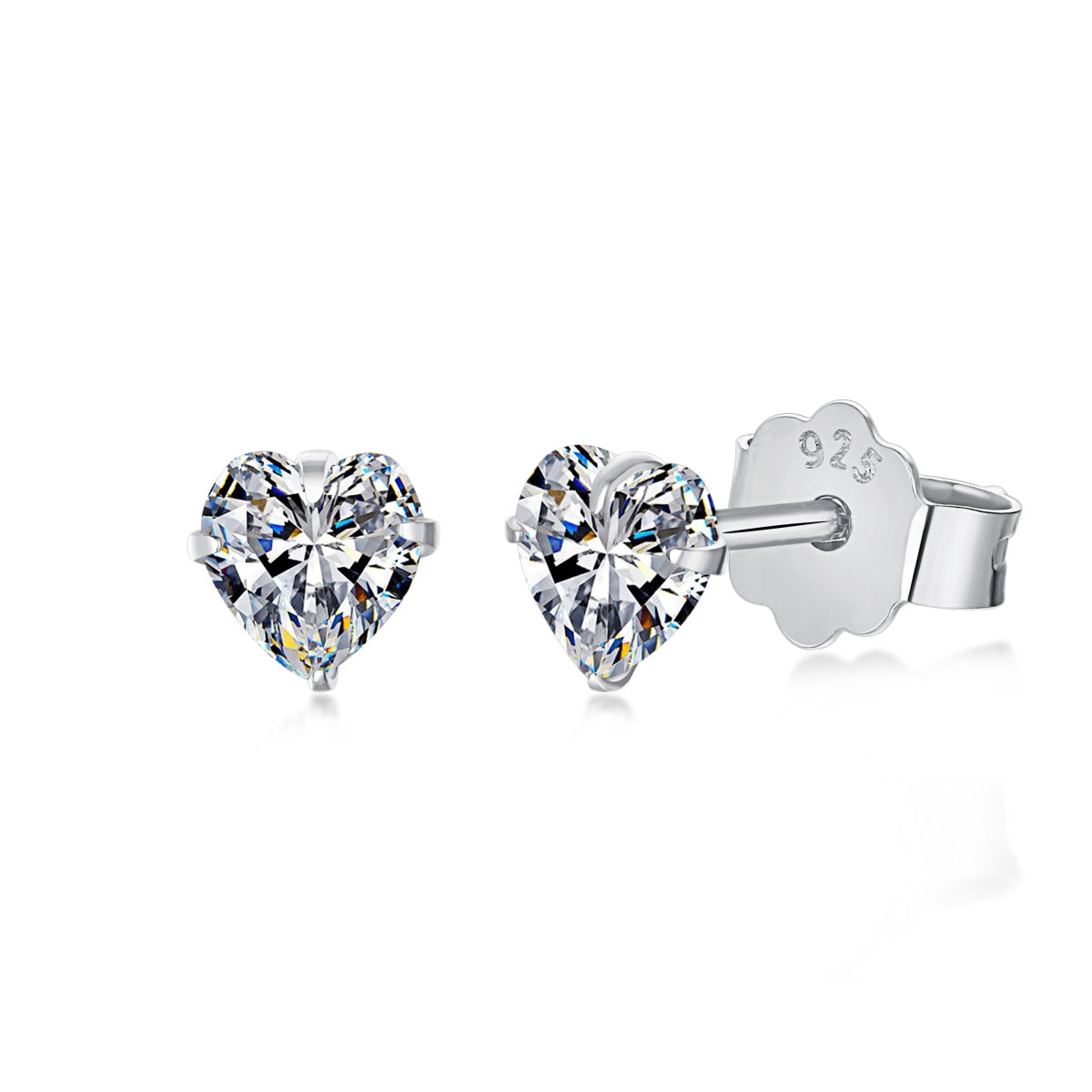 [Lumina Jewelry]Sparkling Heart Shaped Simple Earrings