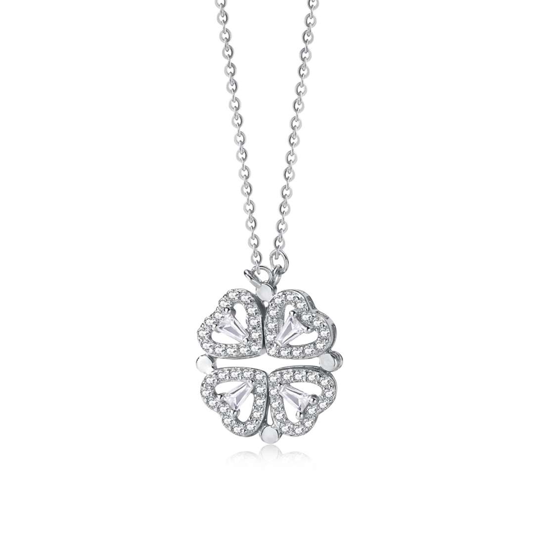 [Lumina Jewelry]Ornate Heart Cut Flower Shape Necklace