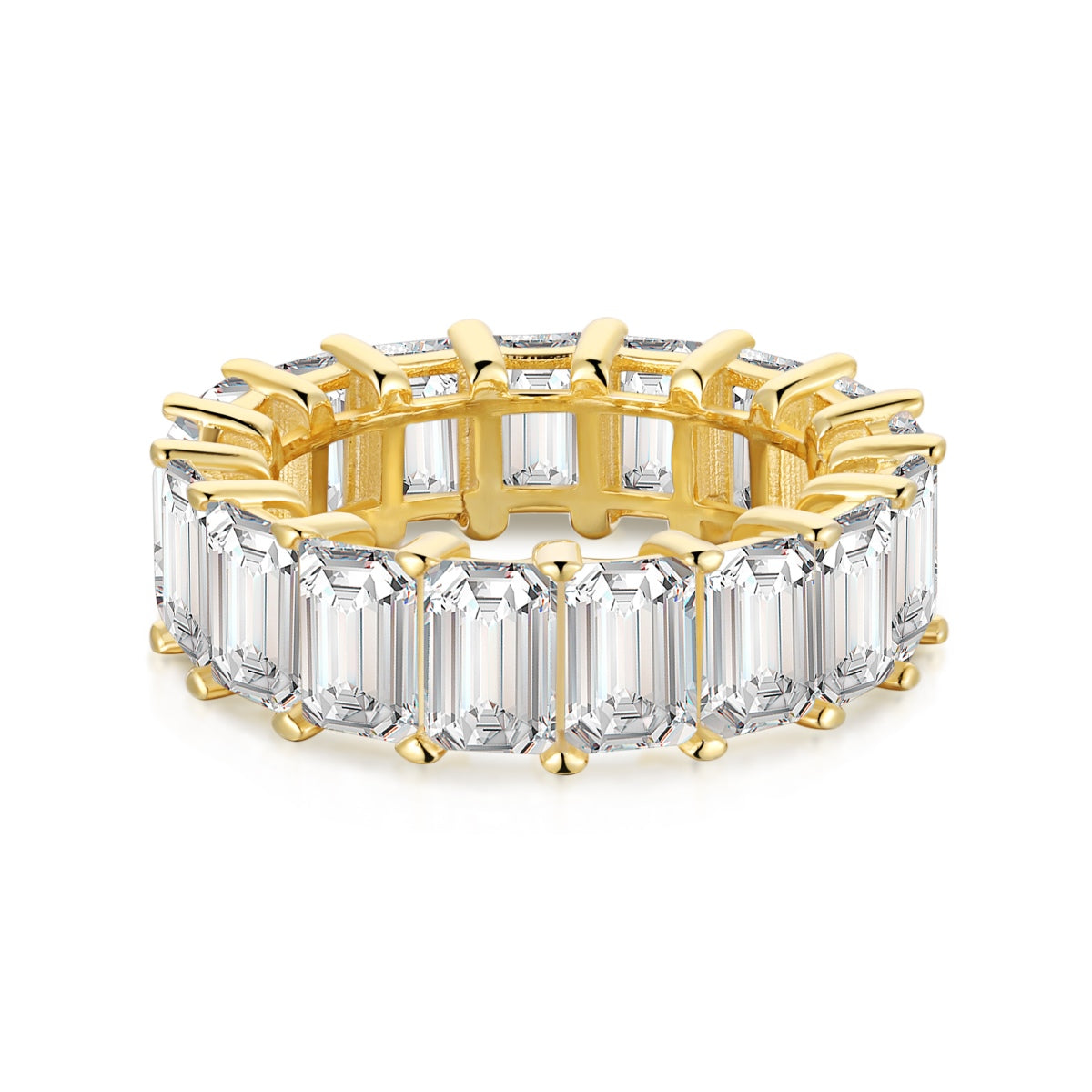 [Lumina Jewelry]0.75 Carat Elegant Emerald Cut Tennis Ring