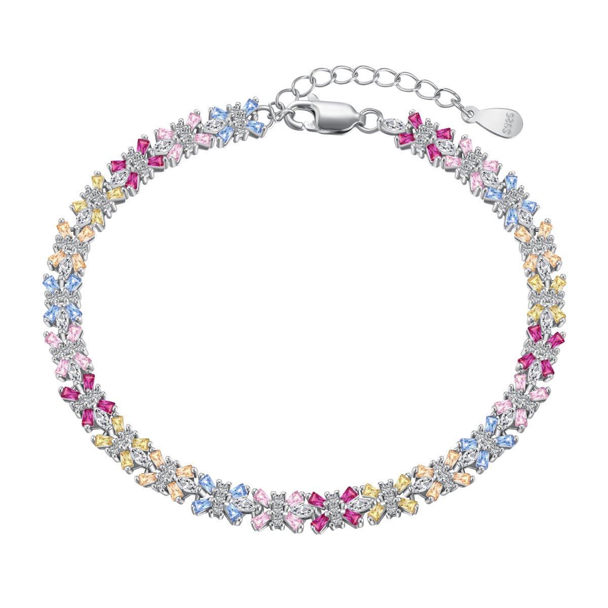 [Lumina Jewelry]Radiant Colorful Emerald Cut Party Bracelet