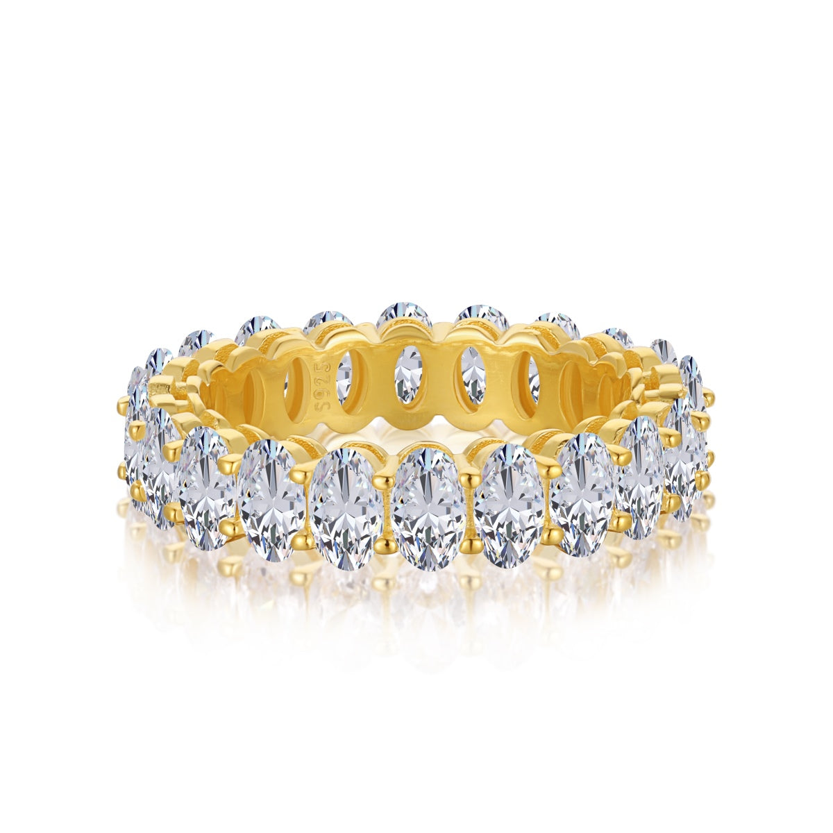 [Lumina Jewelry]Ornate Oval Cut Tennis Ring