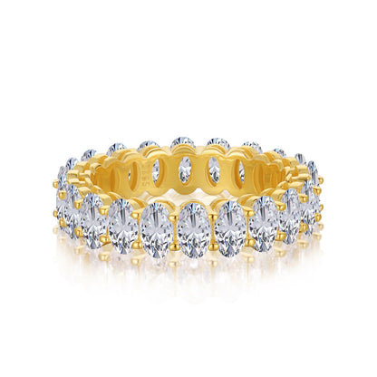 [Lumina Jewelry]Ornate Oval Cut Tennis Ring
