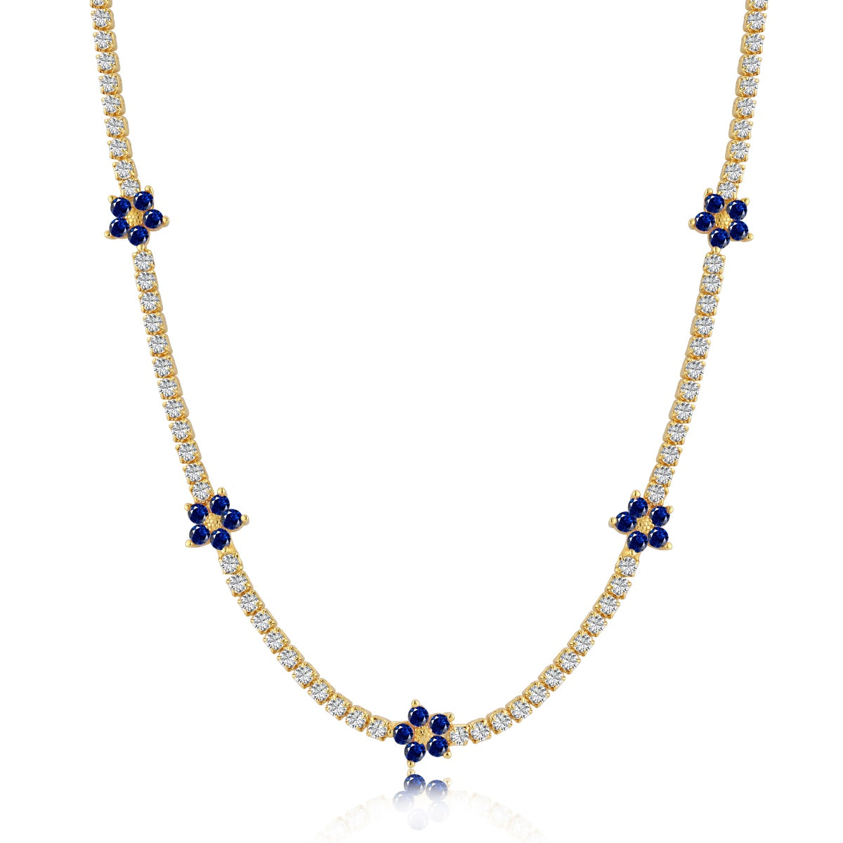 [Lumina Jewelry]Luxurious Colorful Flower Tennis Necklace
