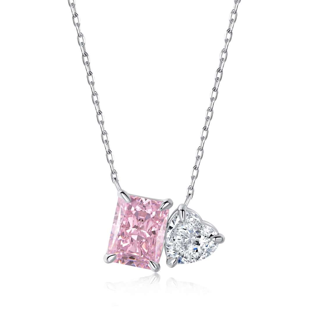 [Lumina Jewelry]Dazzling Square & Heart Shape Necklace