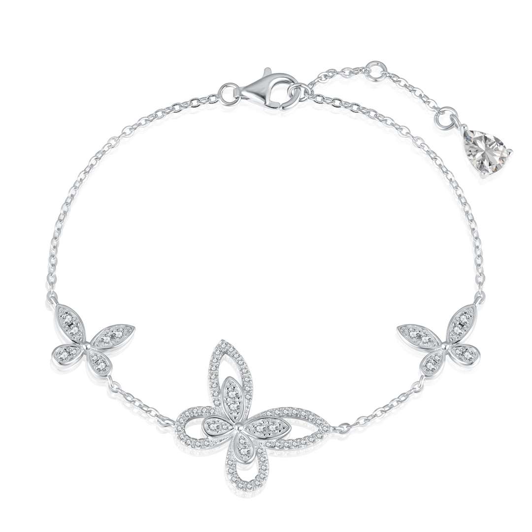 [Lumina Jewelry]Delicate Butterfly Pendant Bracelet
