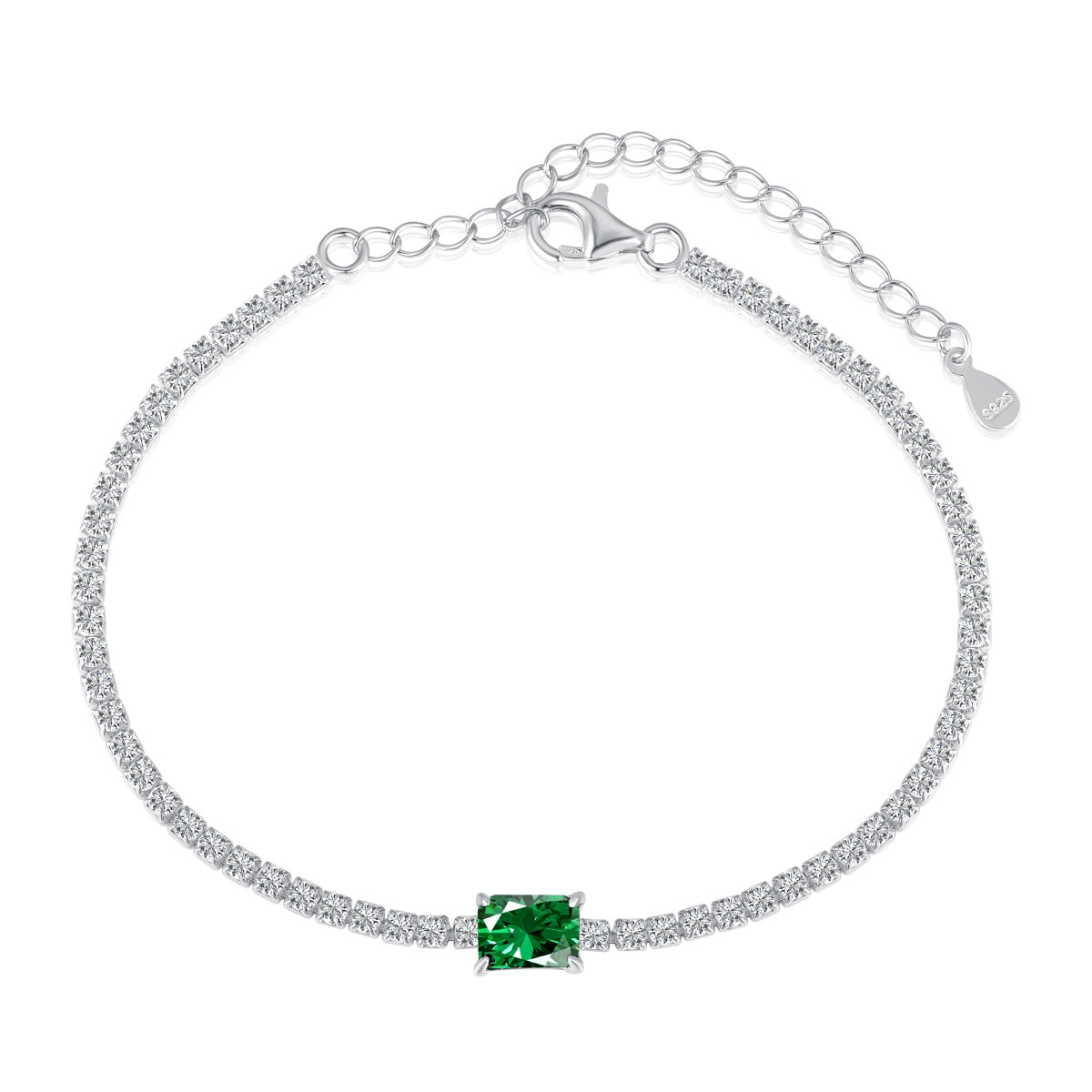 [Lumina Jewelry]1.0 Carat Unique Emerald Cut Banquet Bracelet