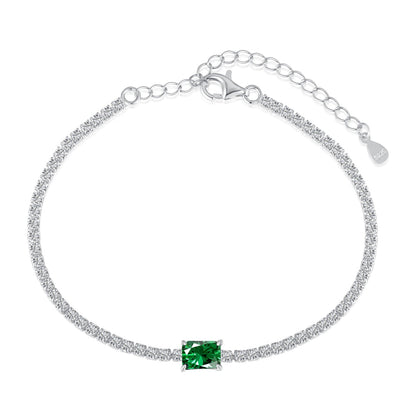 [Lumina Jewelry]1.0 Carat Unique Emerald Cut Banquet Bracelet