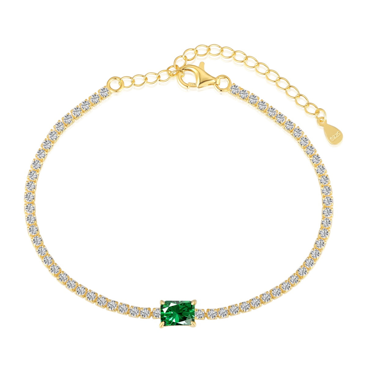 [Lumina Jewelry]1.0 Carat Unique Emerald Cut Banquet Bracelet