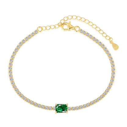 [Lumina Jewelry]1.0 Carat Unique Emerald Cut Banquet Bracelet