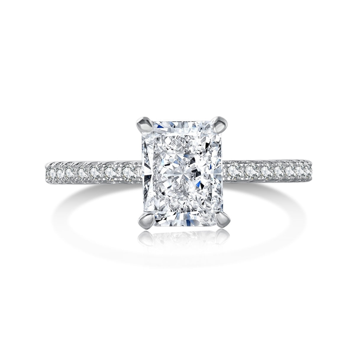 [Lumina Jewelry]2.0 Carat Dazzling Sparkling Radiant Cut Party Ring