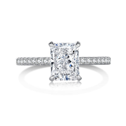 [Lumina Jewelry]2.0 Carat Dazzling Sparkling Radiant Cut Party Ring