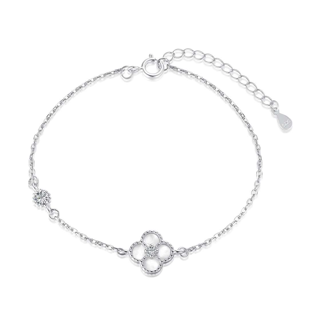 [Lumina Jewelry]Delicate Four Leaf Clover Bracelet