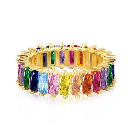 [Lumina Jewelry]Unique Colorful Radiant Cut RIng