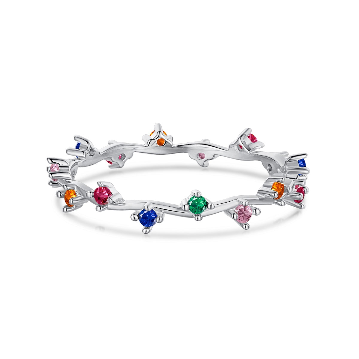 [Lumina Jewelry]Radiant Colorful Round Cut Daily Ring