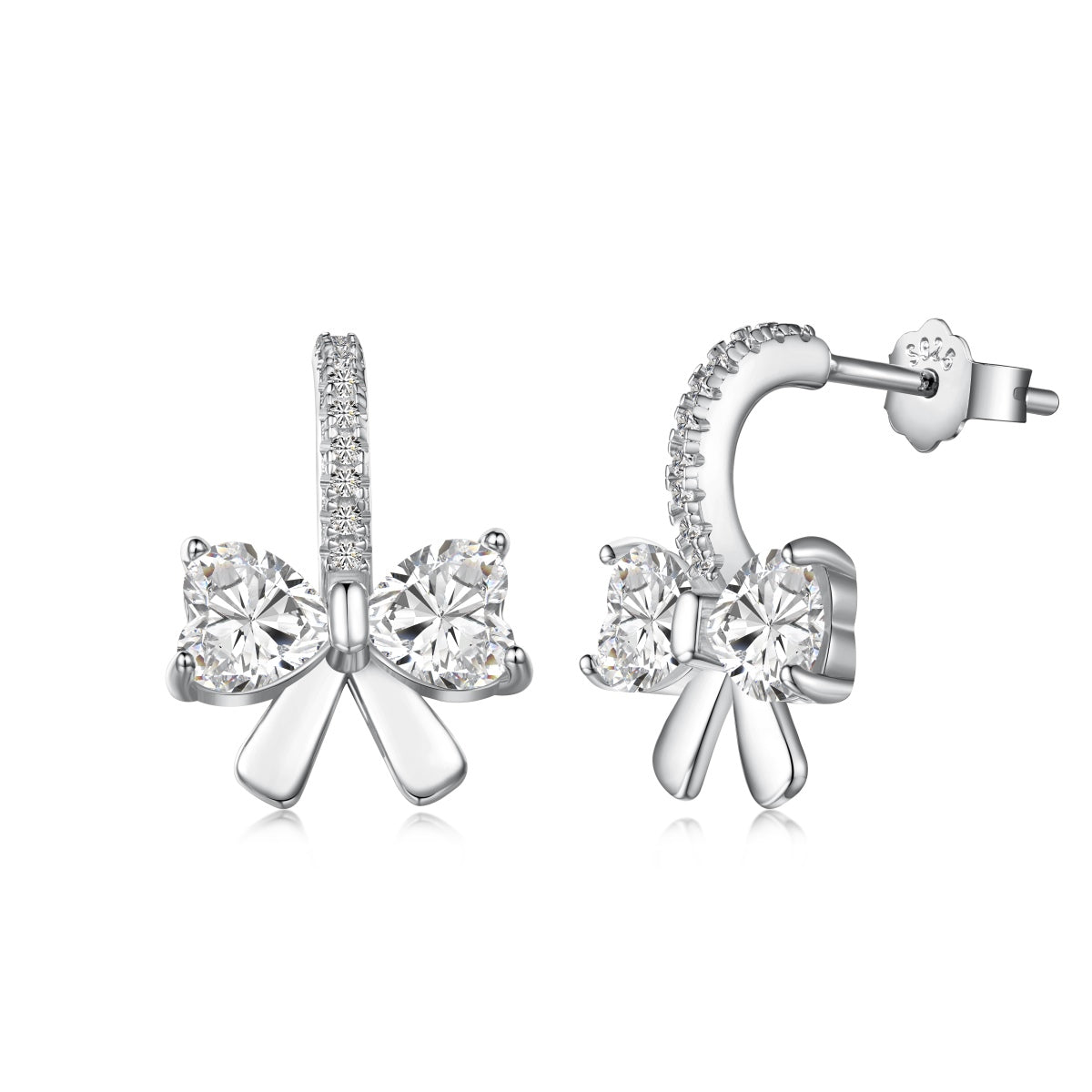 [Lumina Jewelry]Exquisite Earrings With Heart-Shaped Bow Design