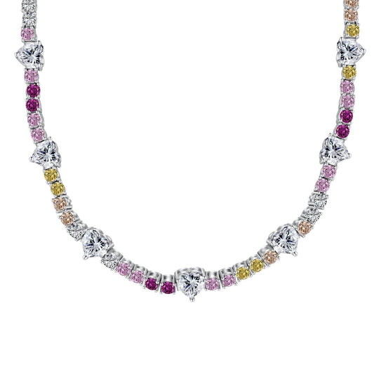 [Lumina Jewelry]Delicate Colorful Rainbow Tennis Chain