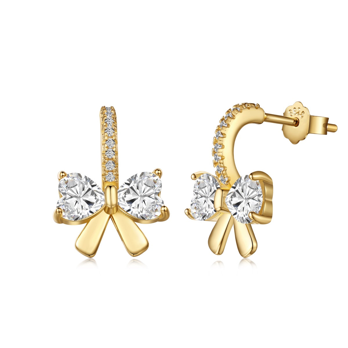 [Lumina Jewelry]Exquisite Earrings With Heart-Shaped Bow Design