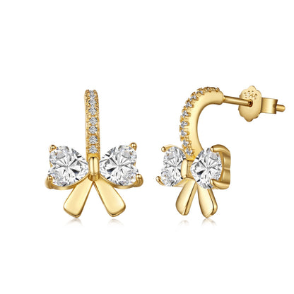 [Lumina Jewelry]Exquisite Earrings With Heart-Shaped Bow Design
